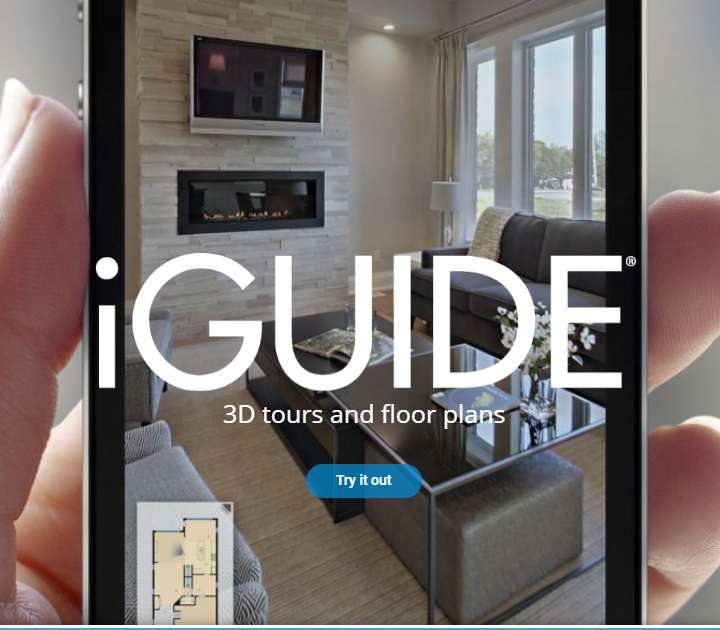 showing an iguide tour on a cellphone